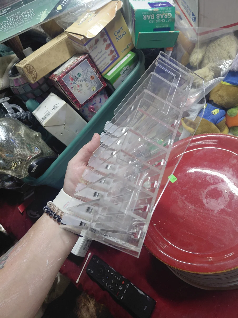 Plastic 8 Compartment Pusher Tray Makeup Organizer